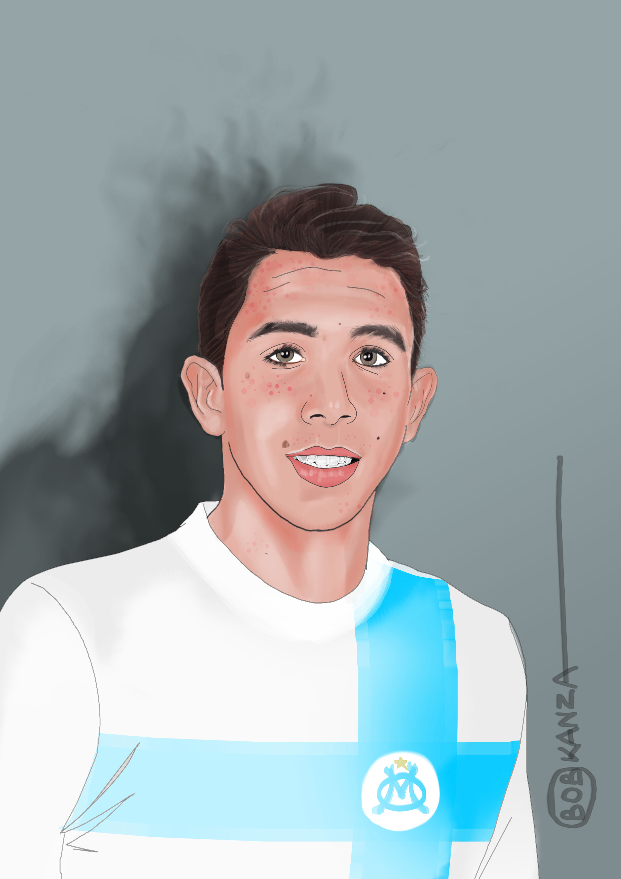 Illustration portrait Maxime Lopez - Olympique de Marseille - Bob Kanza