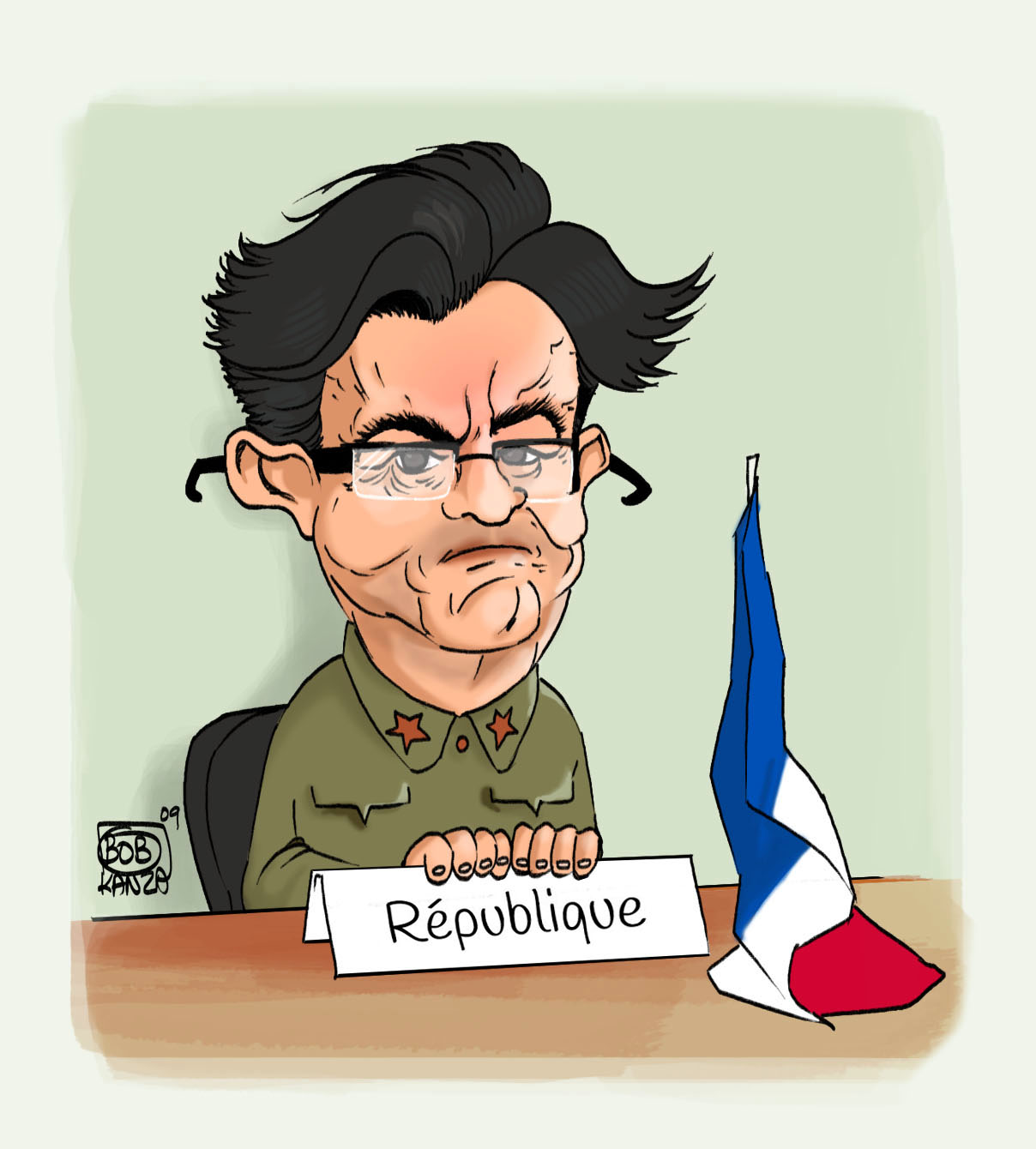 Caricature Jean-Luc Mélonchon La République c'est moi - Bob Ka