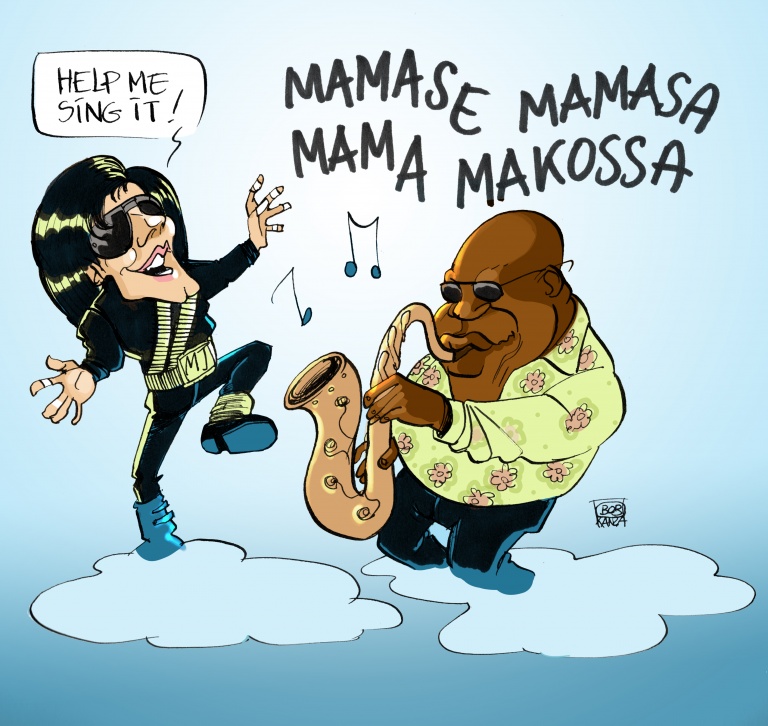 Michael Jackson et Manu Dibango - Caricature - Makossa - Bob Kanza