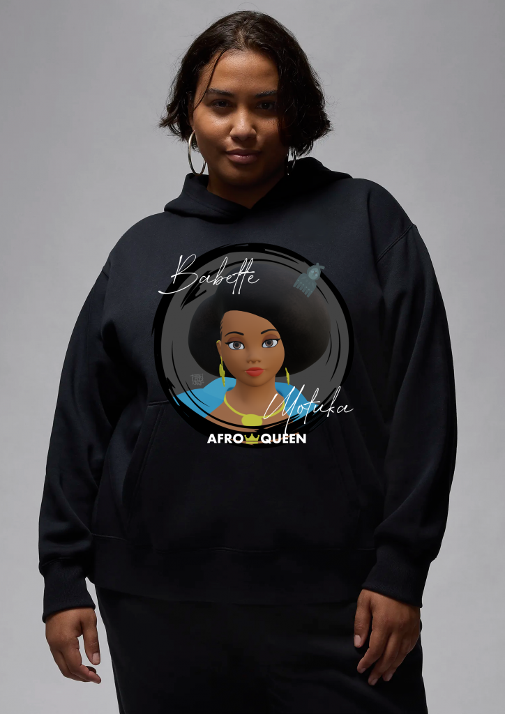 Sweat à Capuche AfroQueen couleur Noir 👑
