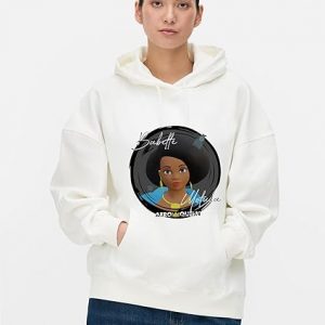 Babette Motuka AfroQueen Sweat à Capuche Mixte, Blanc, Tailles S-XXL, Logo Original