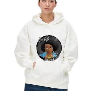 Babette Motuka AfroQueen, Sweat à Capuche Mixte, Blanc, Tailles S/M/L/XL/XXL