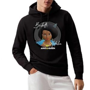 Babette Motuka AfroQueen, Sweat à Capuche Mixte Homme Femme, Noir, S/M/L/XL/XXL