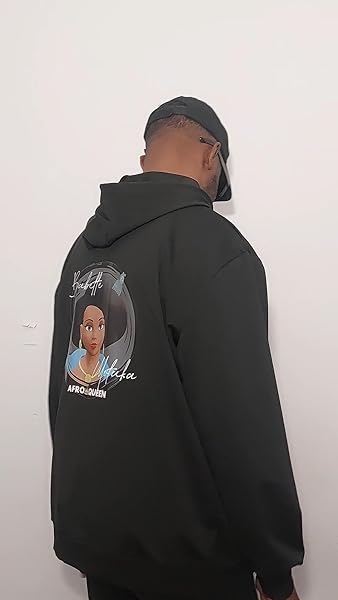Babette Motuka AfroQueen, Sweat à Capuche Mixte Homme Femme, Noir, Tailles S/M/L/XL/XXL – Image 8