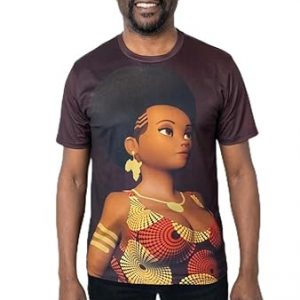 Babette Motuka AfroQueen T-Shirt Mixte Waxy, 100% Polyester, Tailles S-XXL