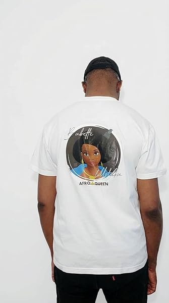 Babette Motuka AfroQueen T-Shirt Unisexe, Blanc, S-XXL, Col Rond, 100% Polyester, Design AfroQueen, Coupe Classique – Image 5
