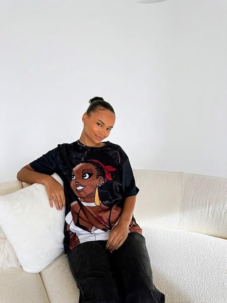 Babette Motuka AfroQueen T-Shirt Unisexe, Choucou Noir, Manche Courte, Coupe Classique, Noir, S-XXL, Coupe Regular, Casual, Col Rond, 100% Polyester – Image 4