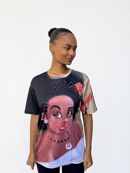 Babette Motuka AfroQueen T-Shirt Unisexe Kisanola, Manches Courtes, Imprimé Africain, 100% Polyester, Tailles S à XXL – Image 5